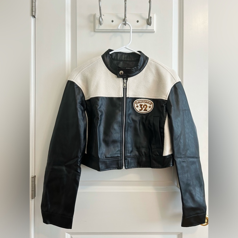 SHEIN Cropped Leather Jacket
